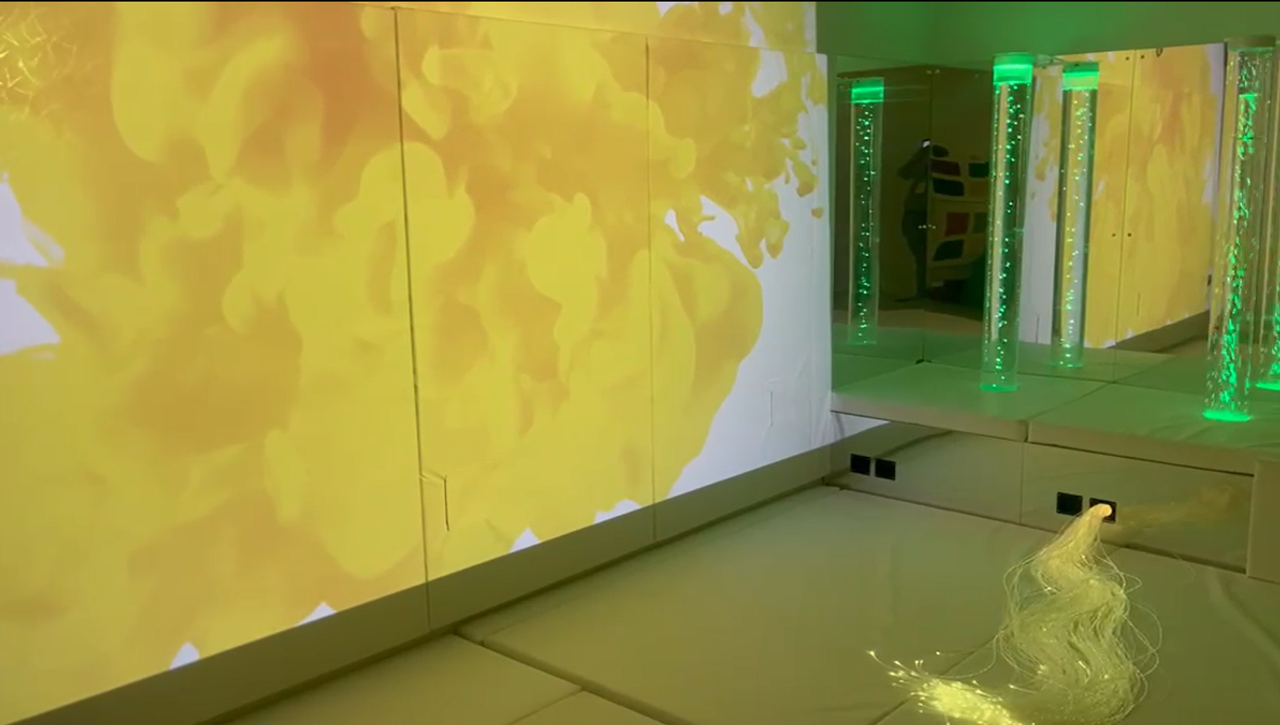 Finished Sensory Room With yellow Chromatheme projection