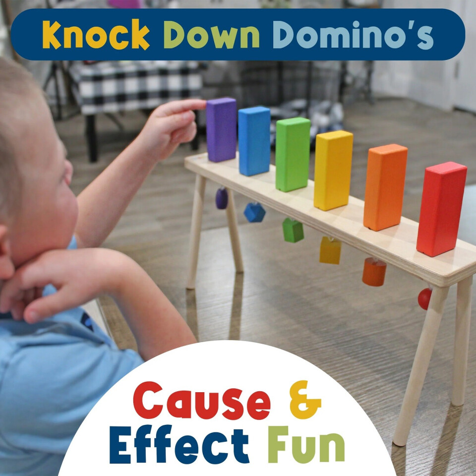 Wooden Falling Domino Wall/Stand