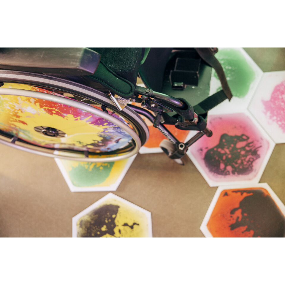 Small Hexagon Liquid Floor Tiles - Set of 9