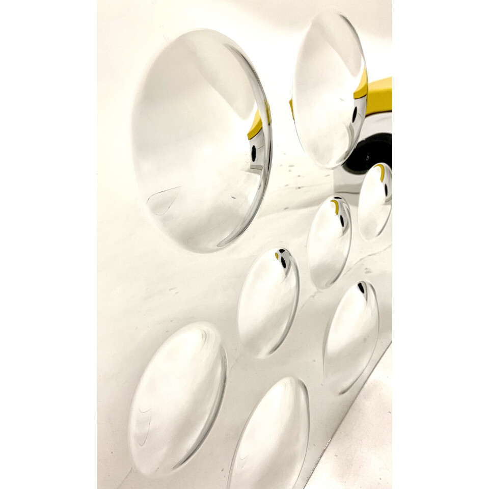 Square Acrylic Mirror with 8 Bubbles