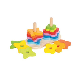 Wooden Double Rainbow Stacker  - LIMITED SUPPLY