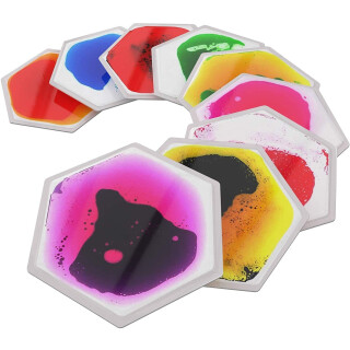 Small Hexagon Liquid Floor Tiles - Set of 9   