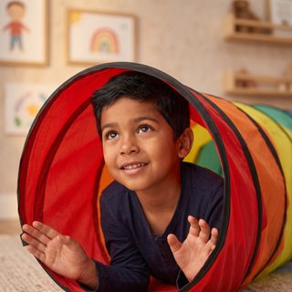 Rainbow Crawl Through Tunnel