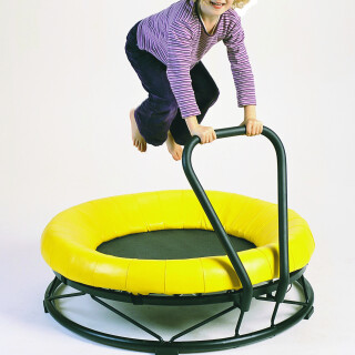 Padded Indoor Trampoline with Handlebar