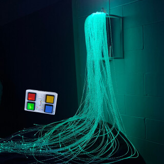 Wireless Fiber Optic Sconce with Tails