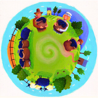 6 Inch Projector Wheel - Baa Baa Black Sheep Scene