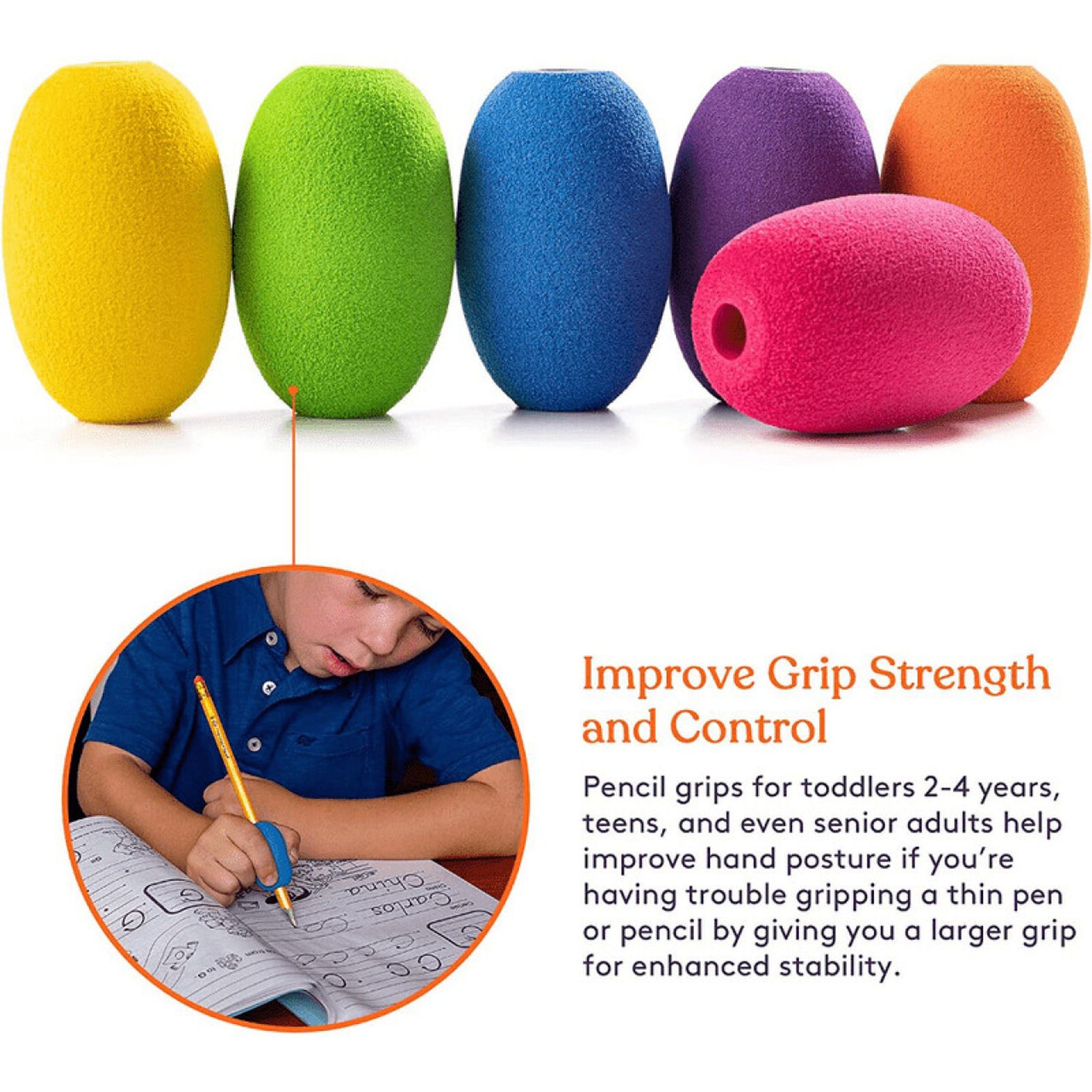 Egg Shaped Pencil Grips