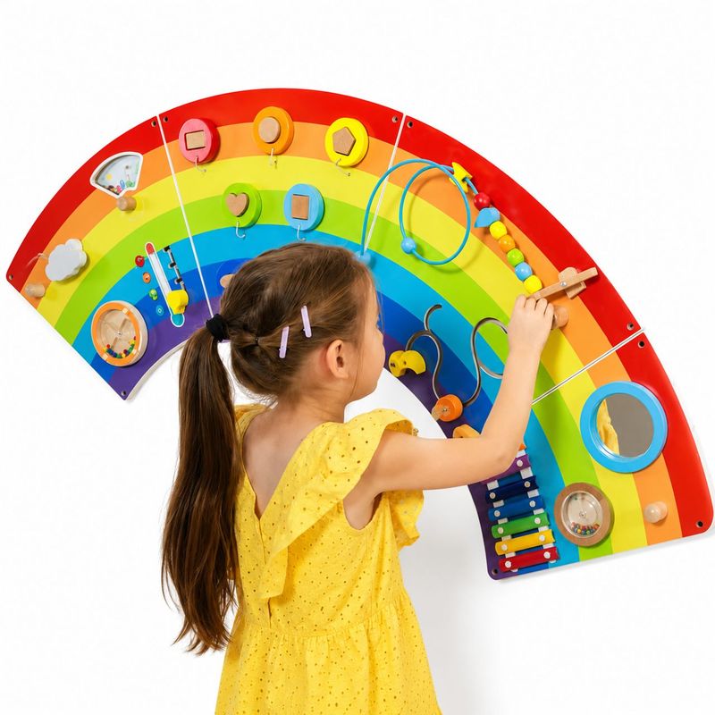 Rainbow Sensory Activity Wall Panel & Busy Board