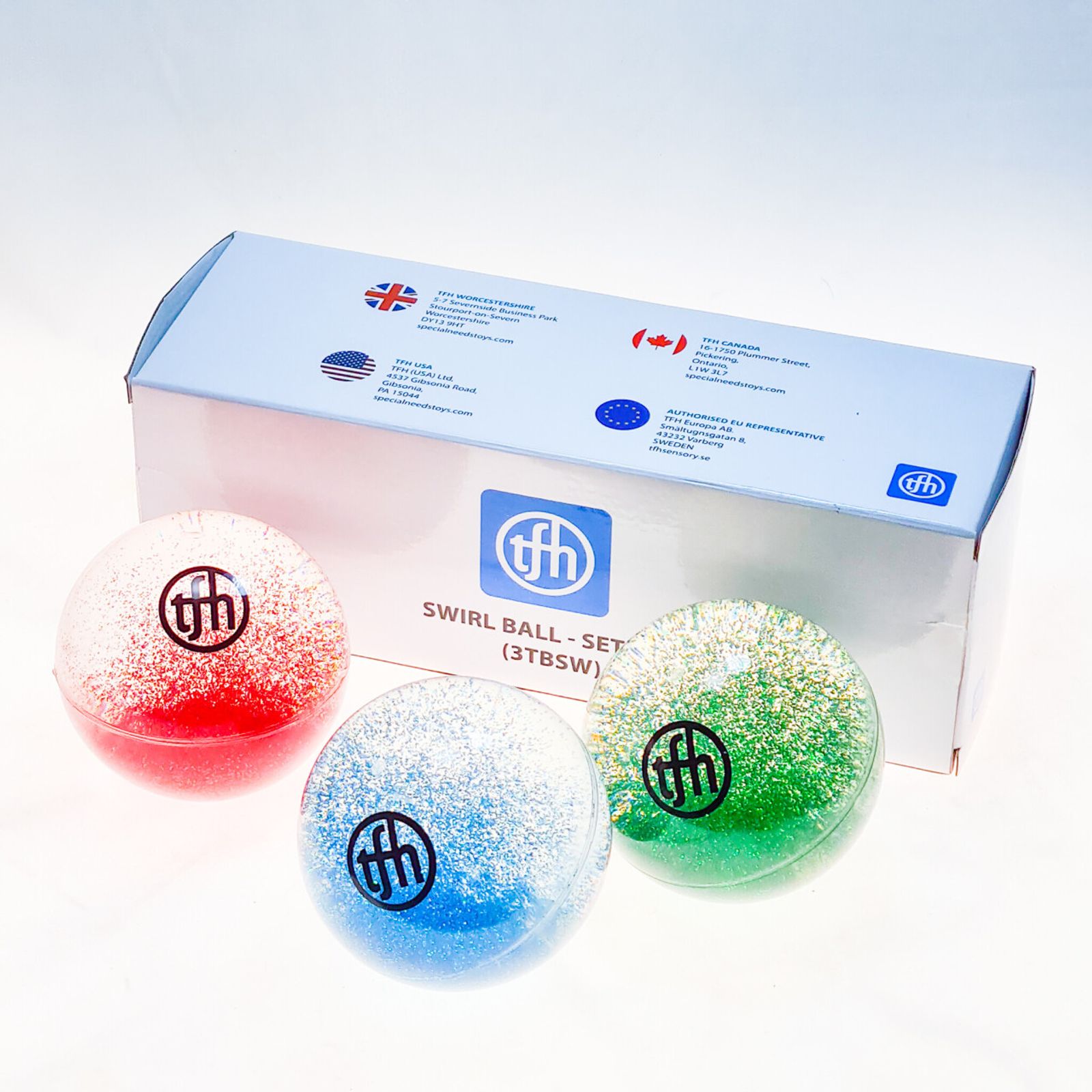 Clear Swirl Glitter Ball Set 