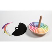 Wooden Spinning Top with Changeable Paper Patterns