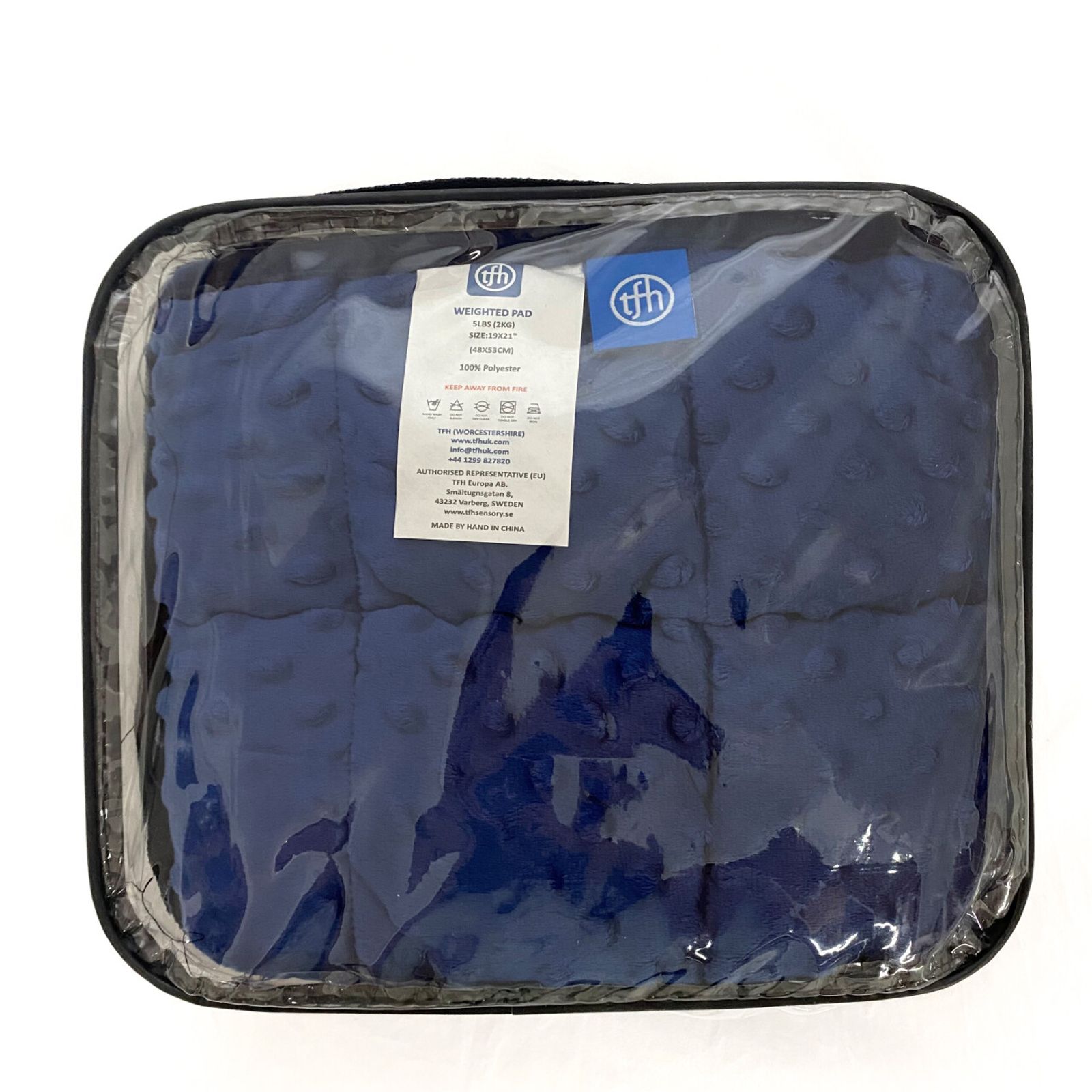 Weighted Pad, soft textured square lap or shoulder pad.