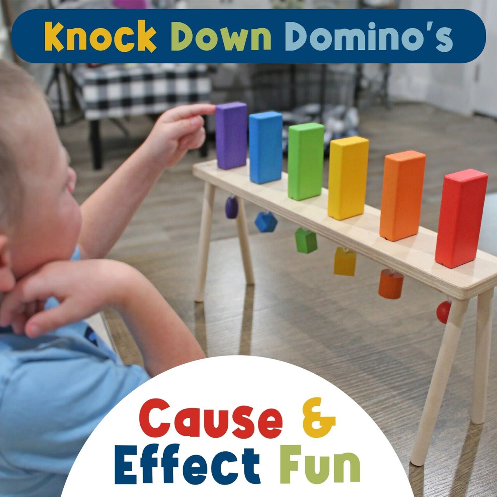 Wooden Falling Domino Wall/Stand