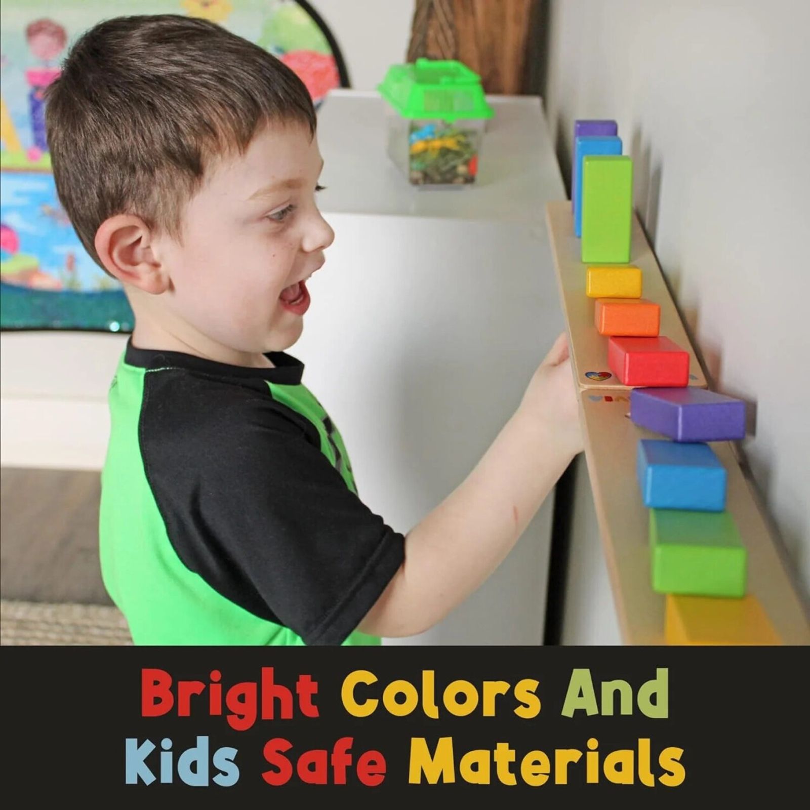 Wooden Falling Domino Wall/Stand