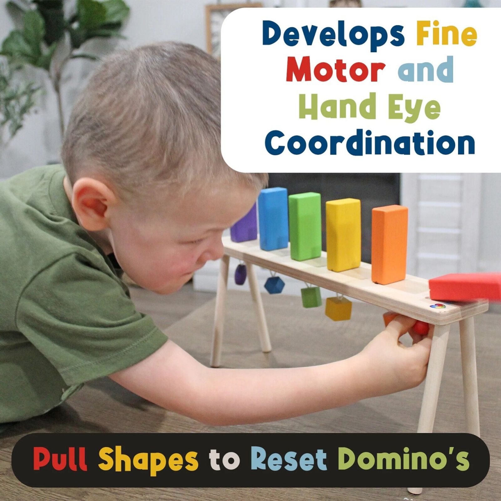 Wooden Falling Domino Wall/Stand