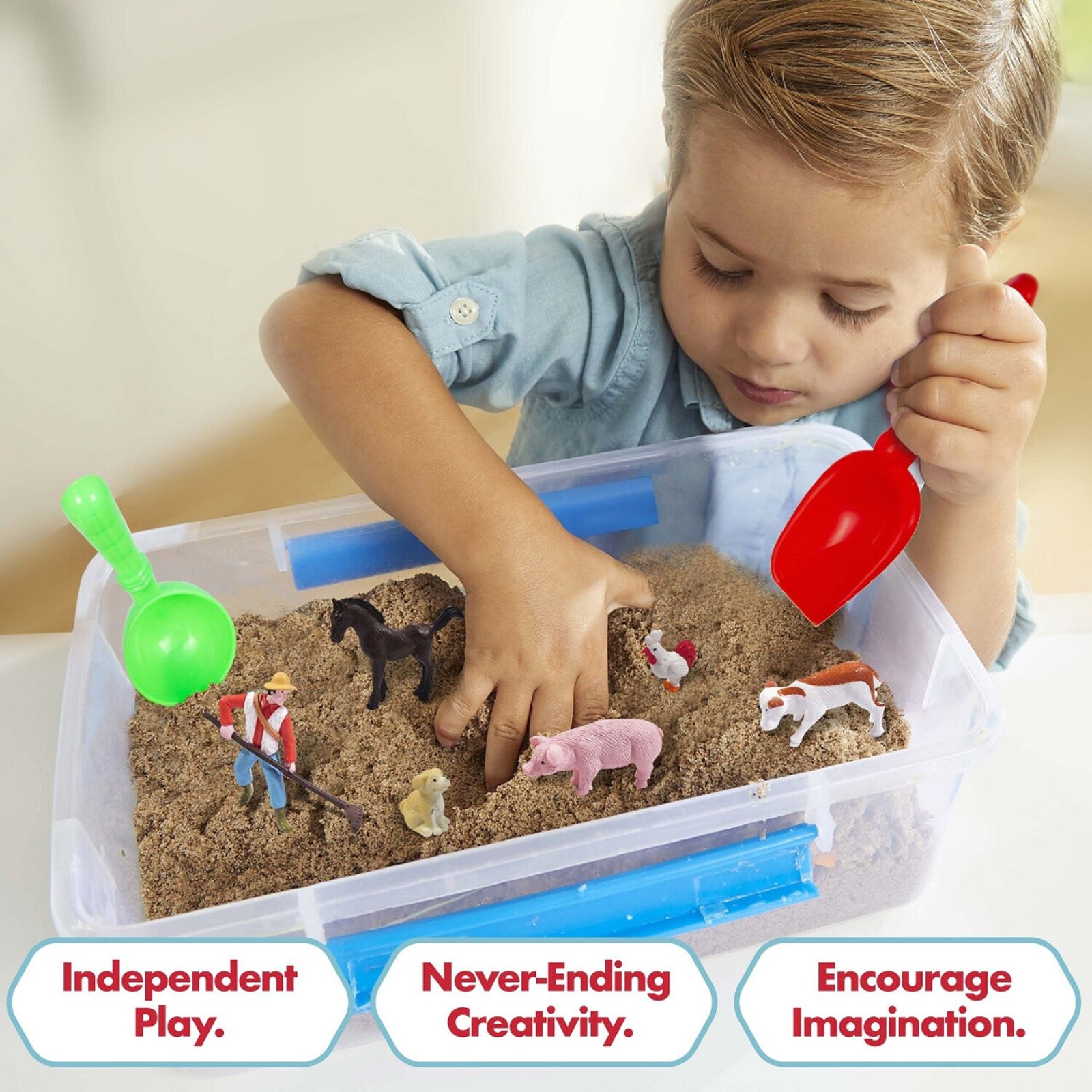 Sense & Grow Sensory Sand Bin-Farm Animals - LIMITED SUPPLY