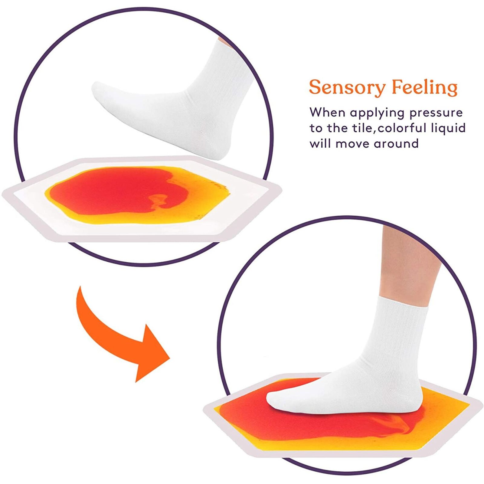 Small Hexagon Liquid Floor Tiles - Set of 9