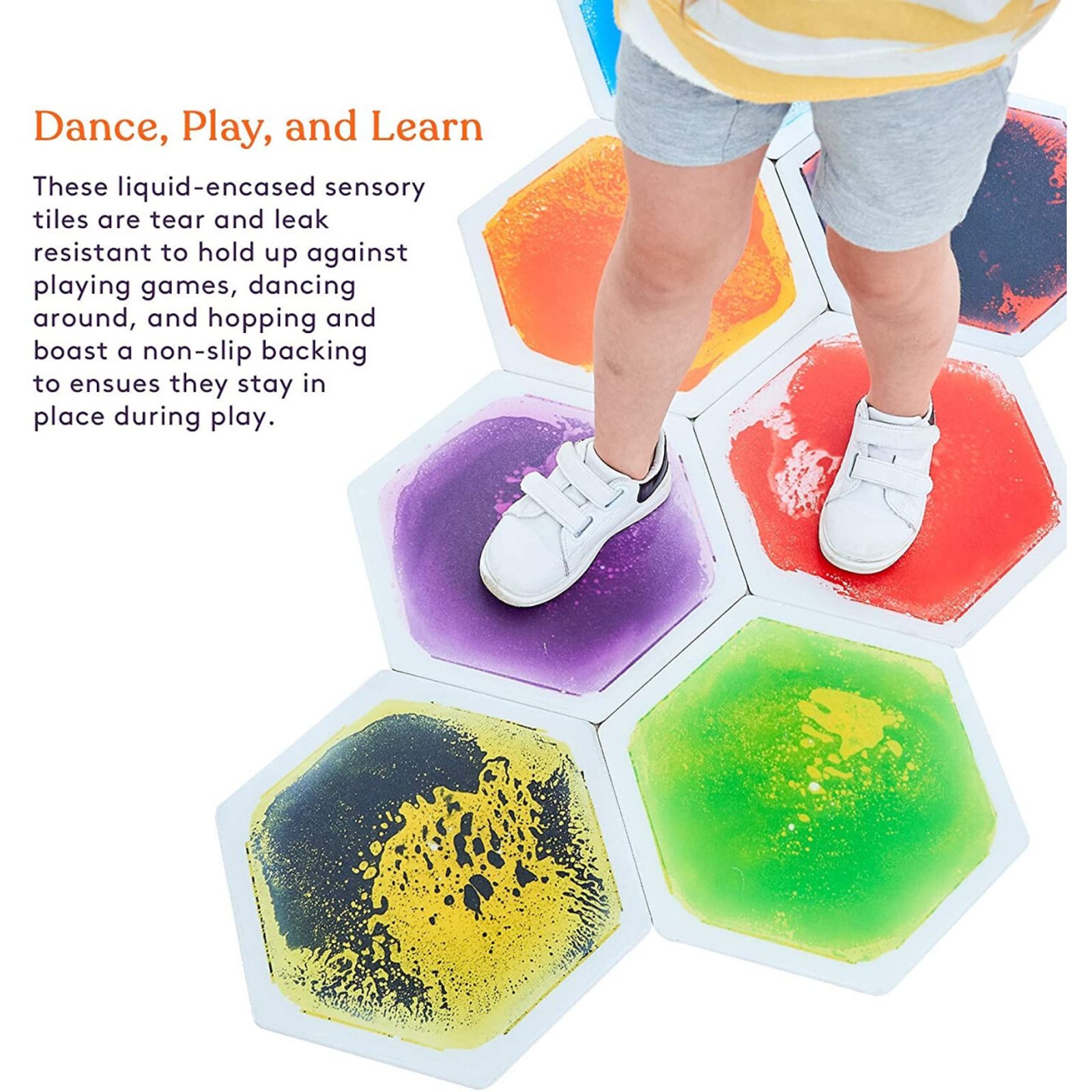 Small Hexagon Liquid Floor Tiles - Set of 9