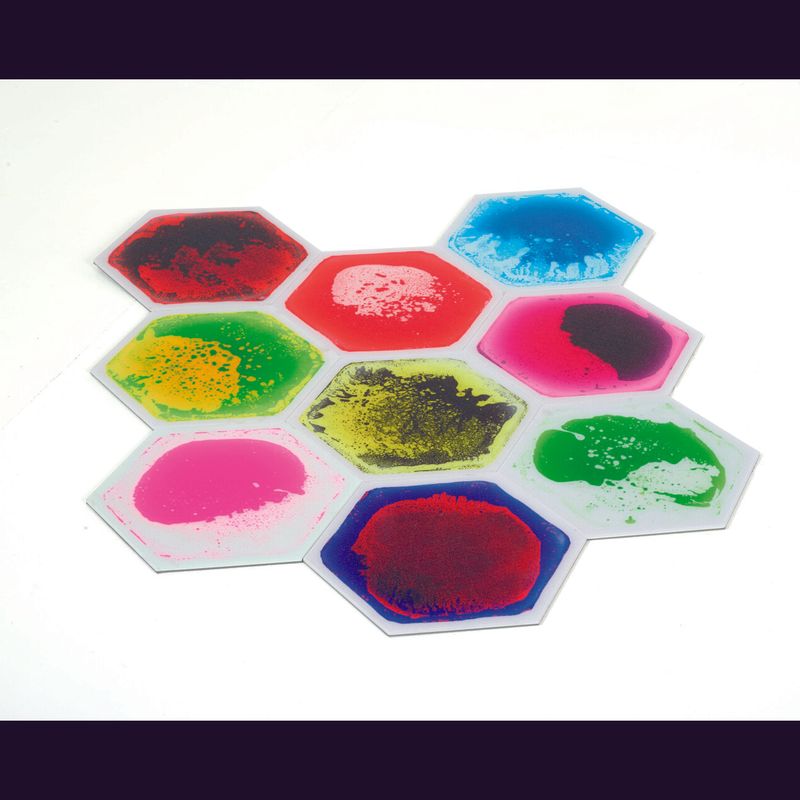Small Hexagon Liquid Floor Tiles - Set of 9   
