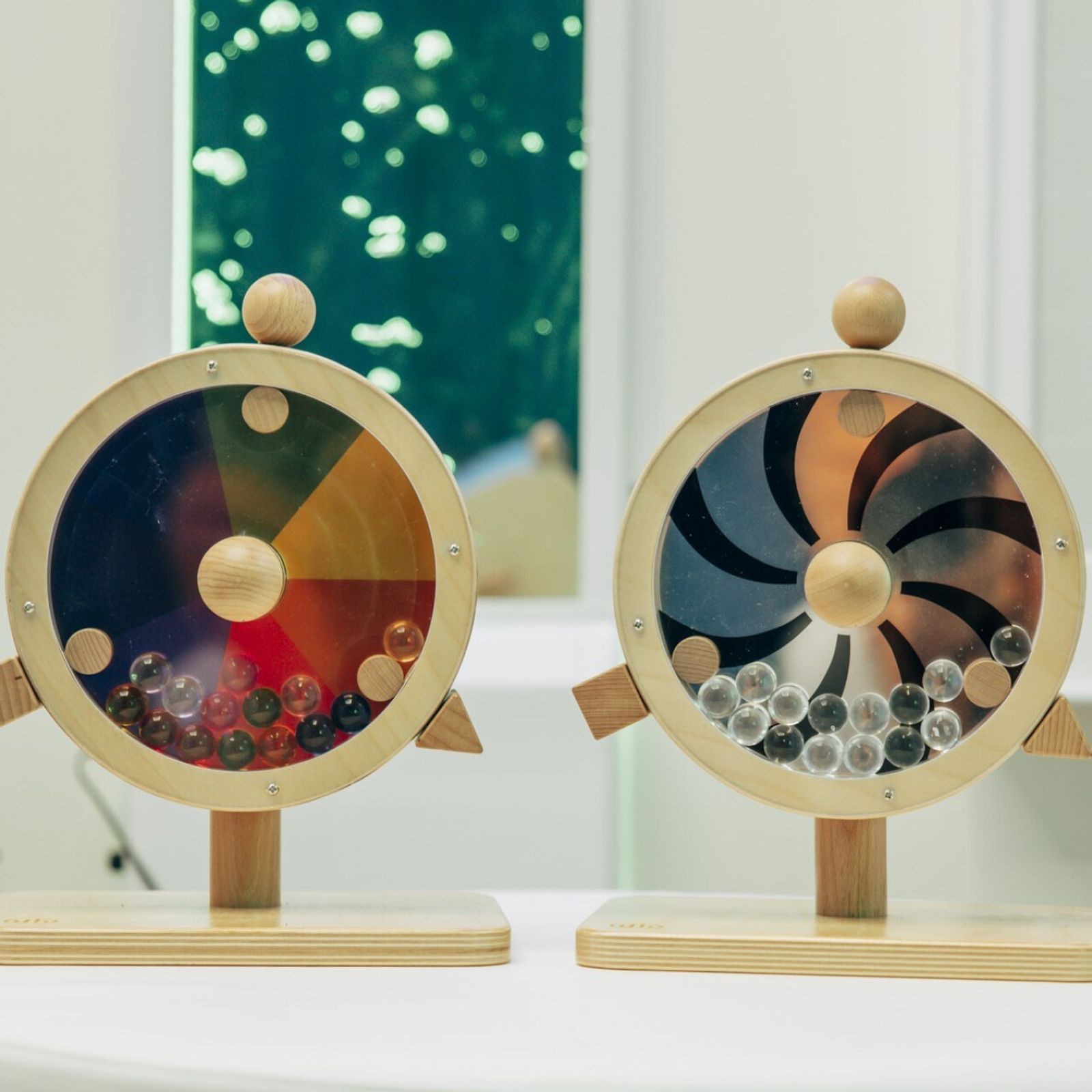 Table Top Rainbow Wooden Tumbler Wheel