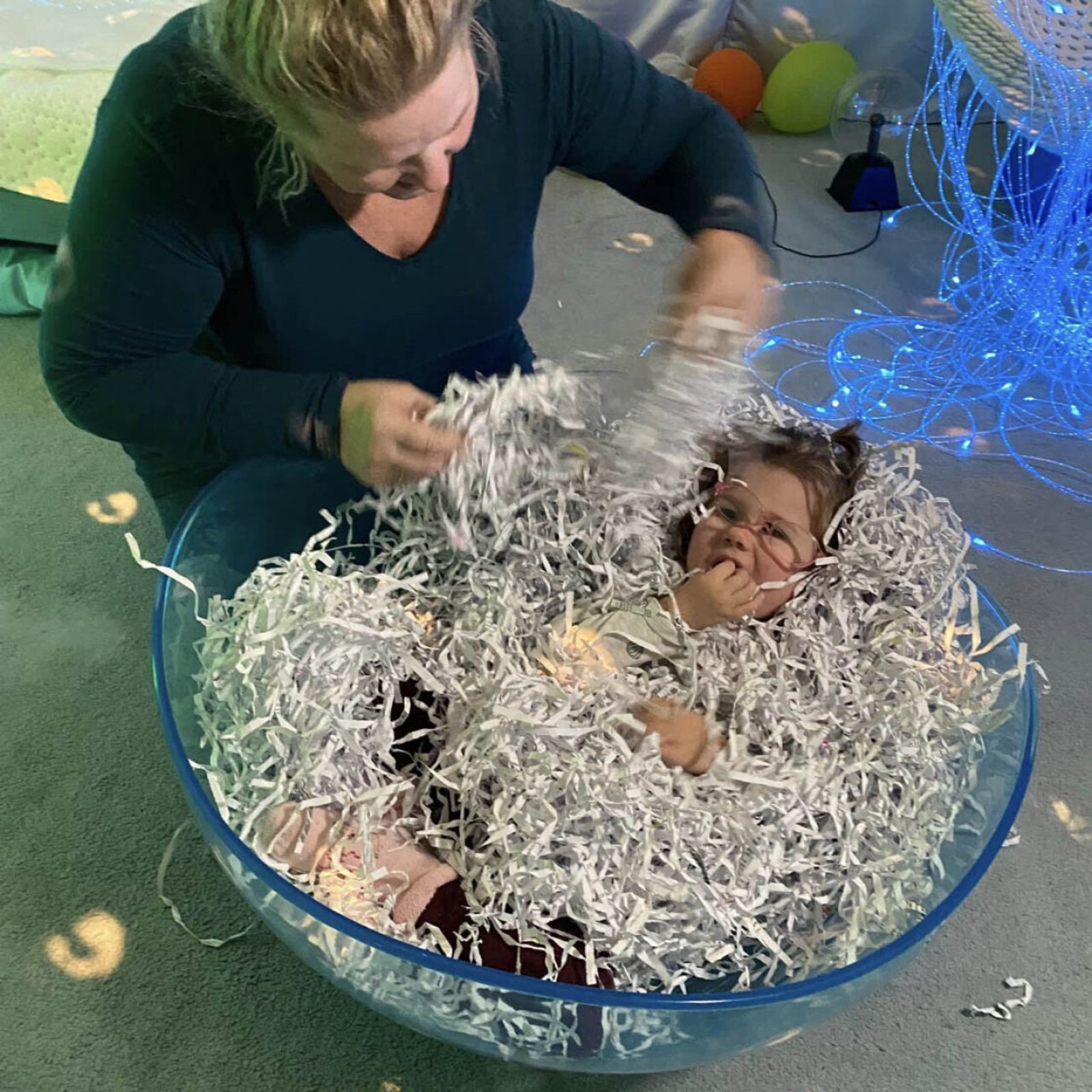 Rocking Bowl Clear Blue - Drop Ship 