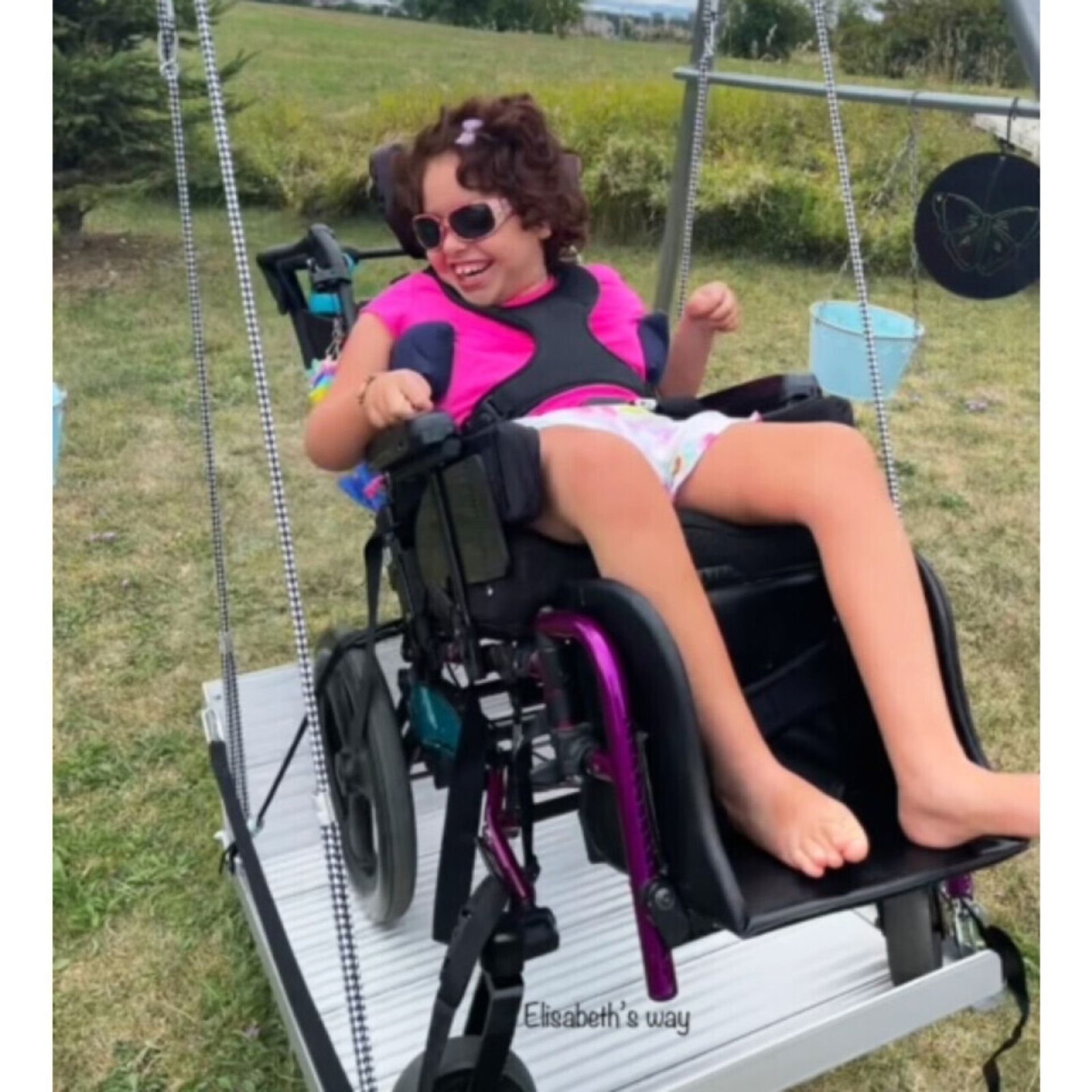 Wheelchair Platform Swing with Frame  