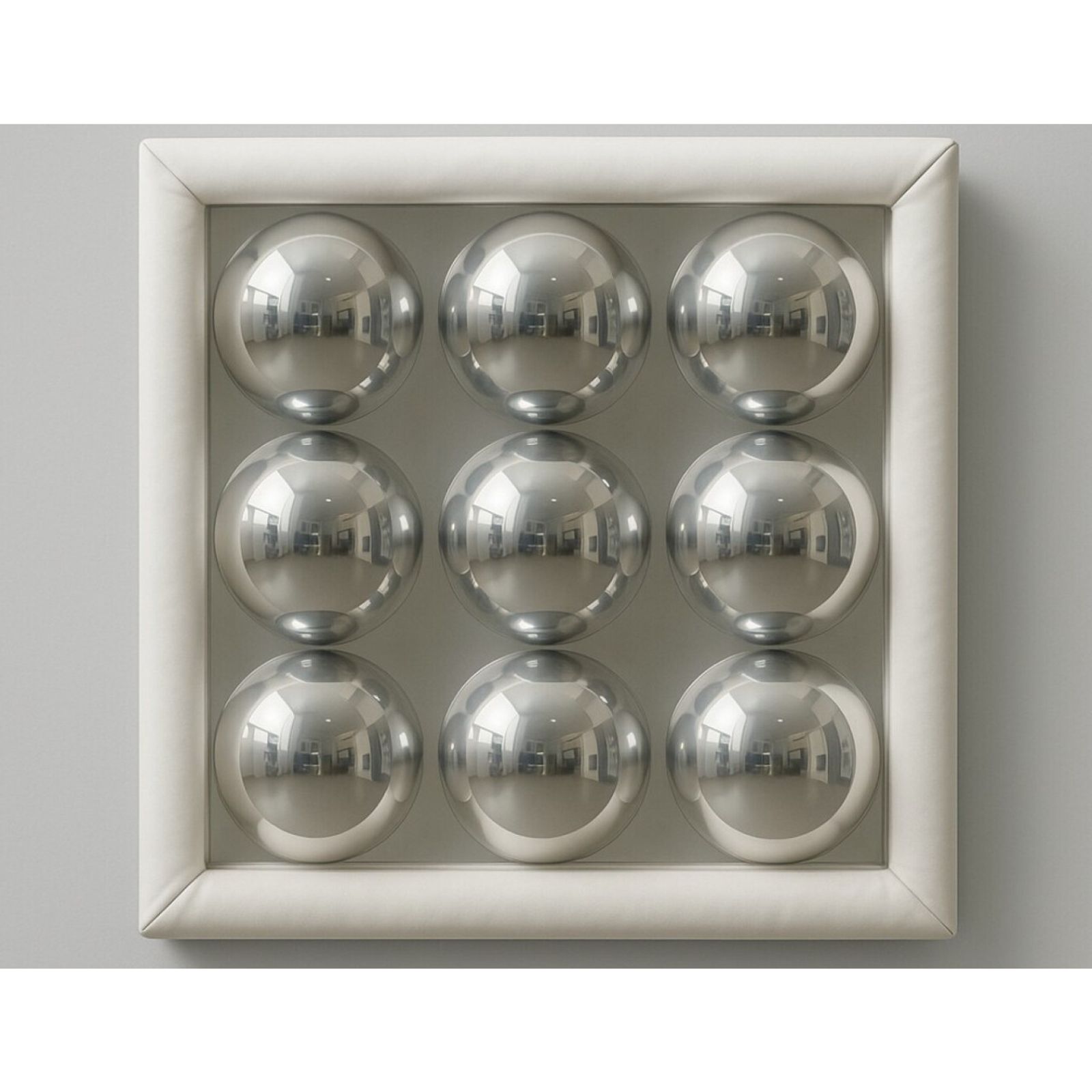 Bubblig spegel - VIT