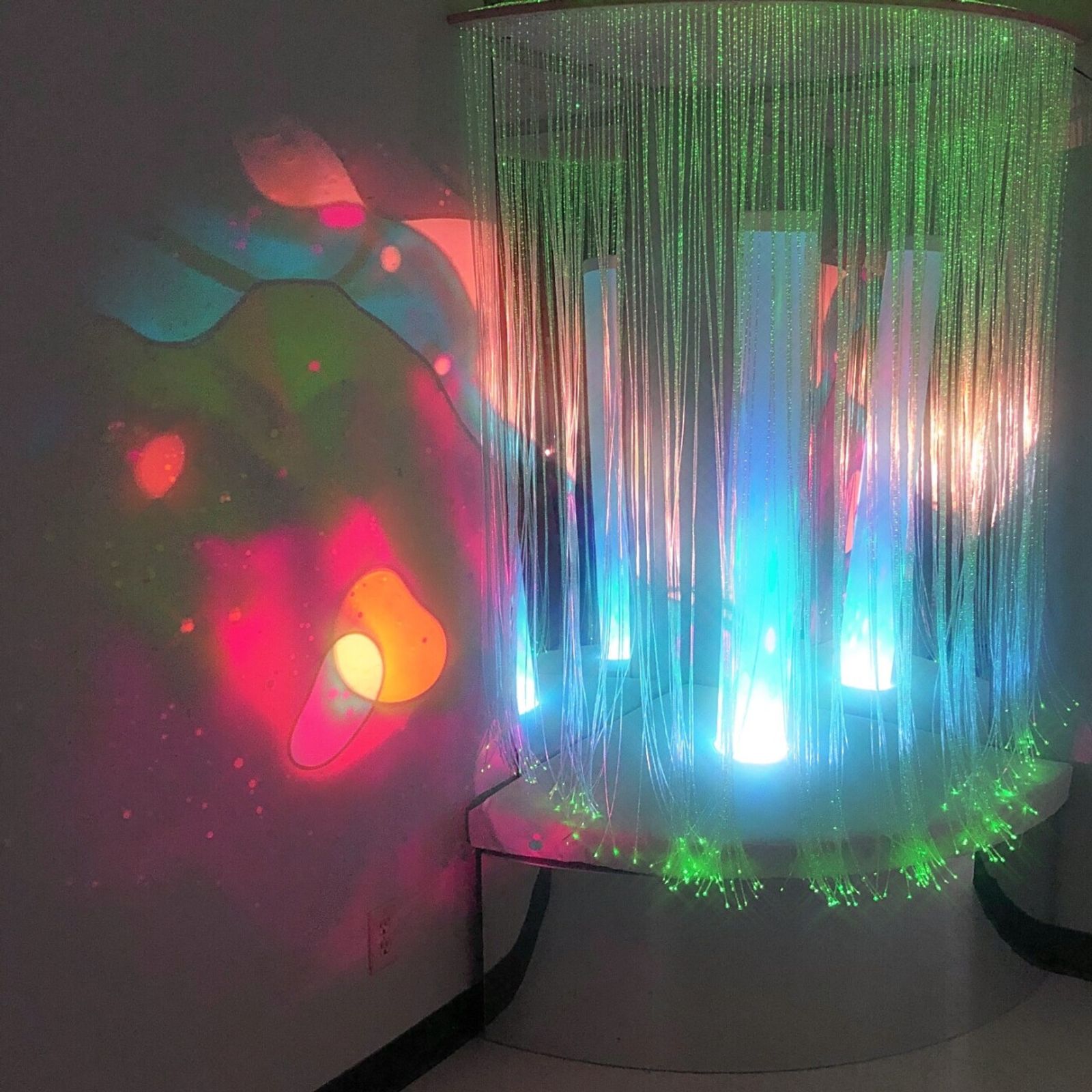 Corner Fibre Optic WaterFall Shelf