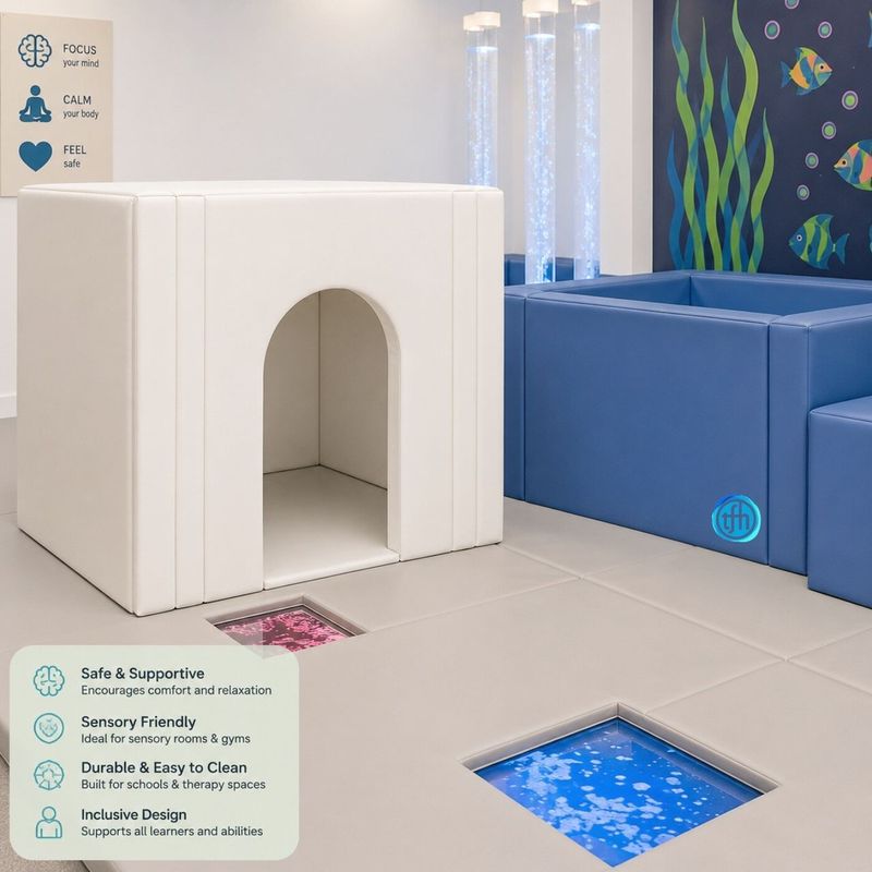 Soft & Safe Mirrored Sensory Den – Foldable Sensory Hideaway with Safe Acrylic Mirrors
