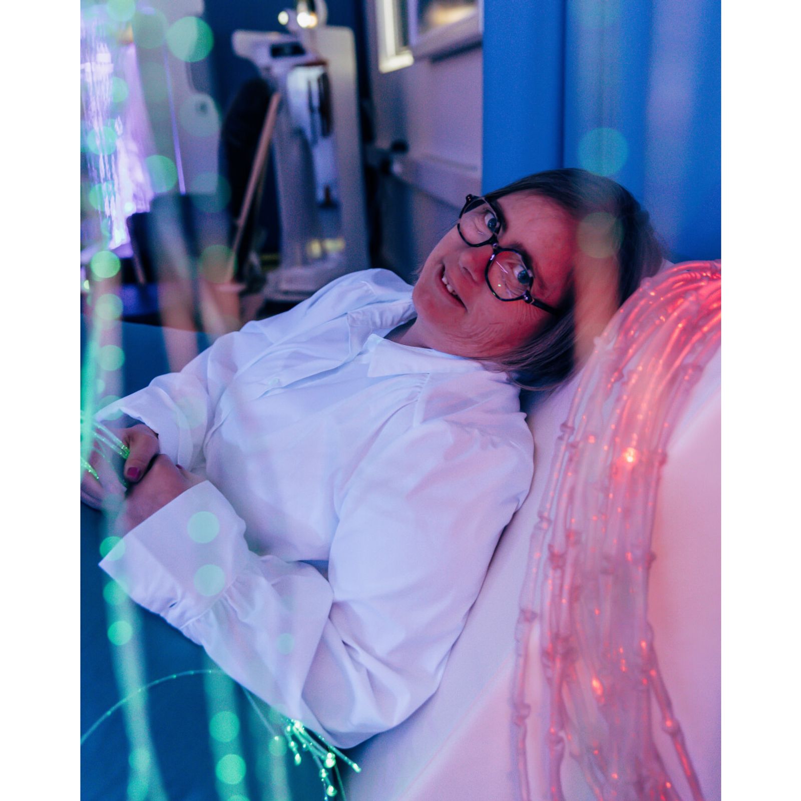 Knotted Fibre Optic Spray with Sparkle Light Source