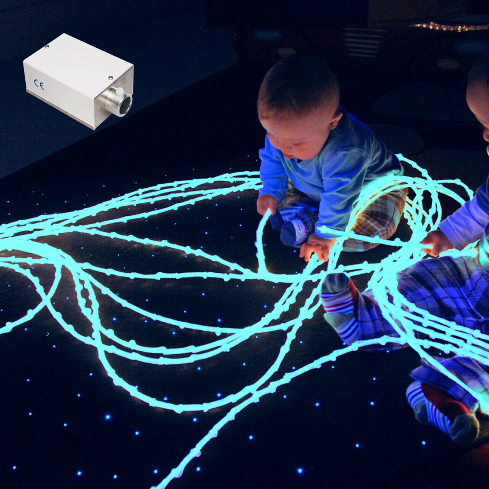 Knotted Fibre Optic Spray with Sparkle Light Source