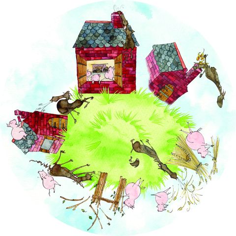 6 Inch Projector Wheel - Three Little Pigs Scene