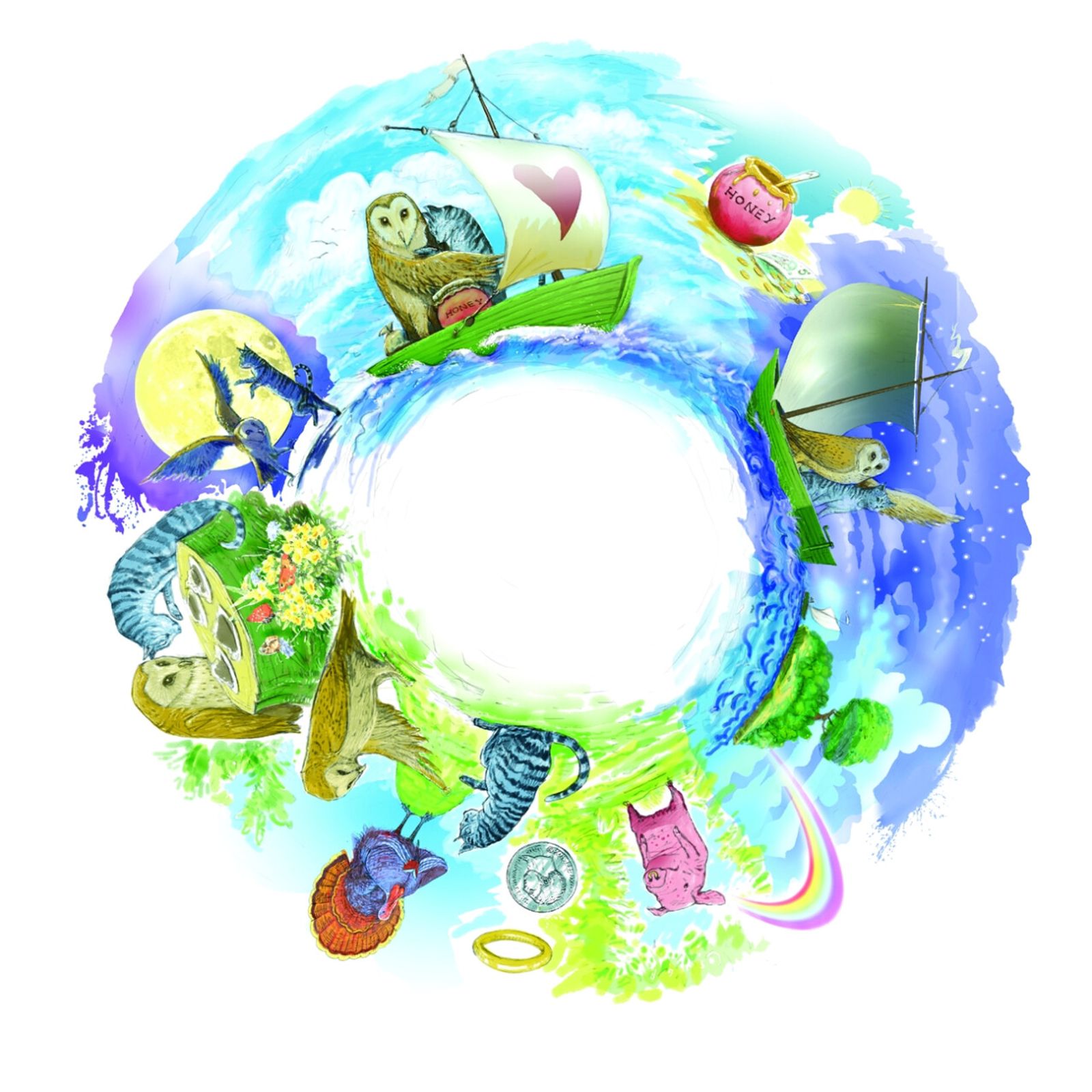 6 Inch Projector Wheel - Owl and the Pussy Cat Scene