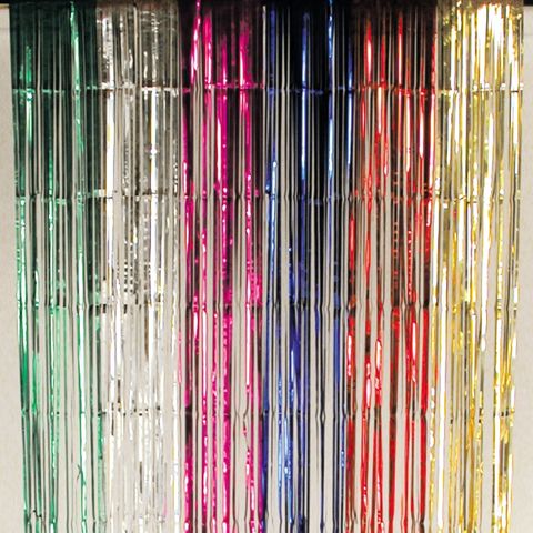 Multi-coloured Metallic Shimmering Curtain Divide
