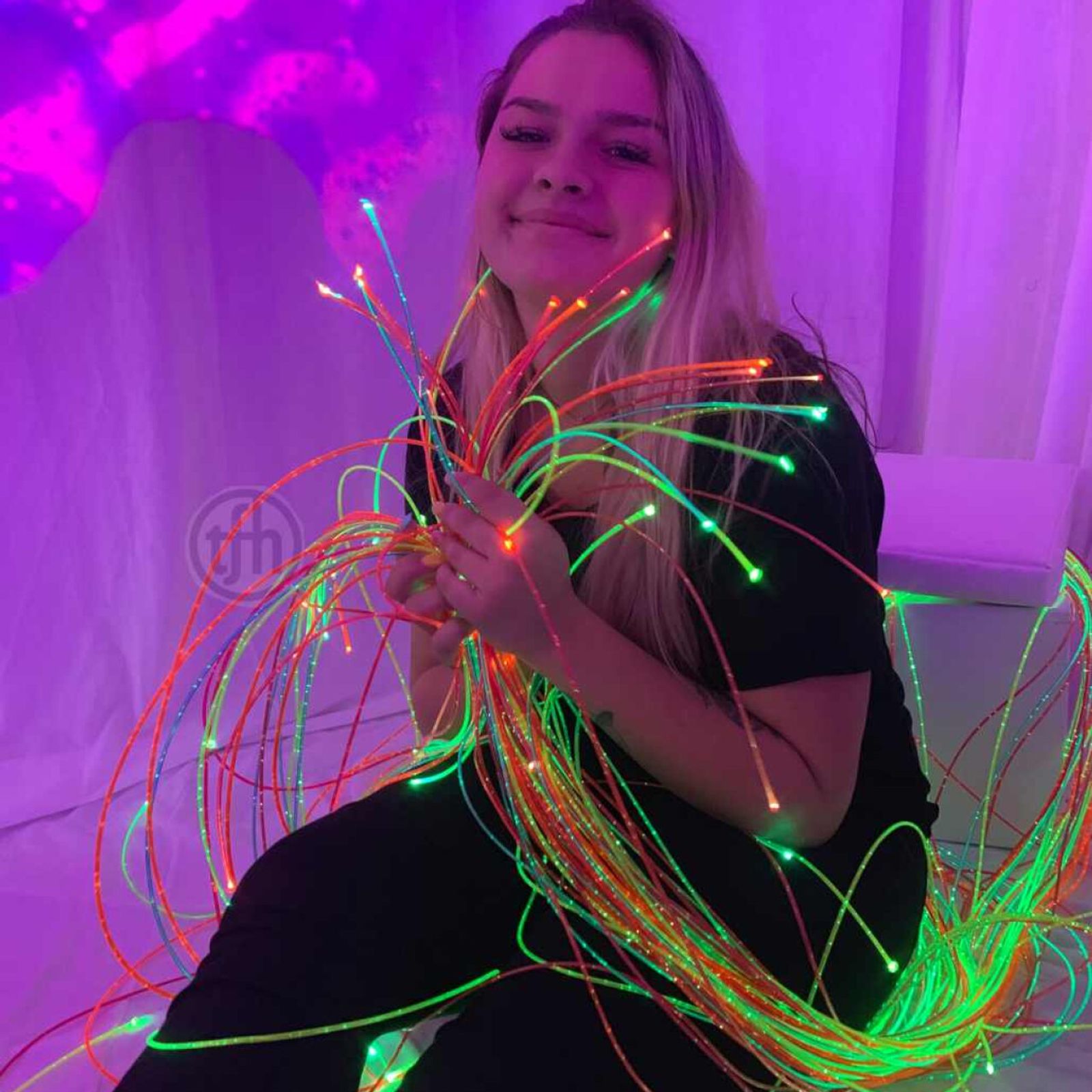 UV Fiberoptik 100 trådar 2 m inkl ljuskälla